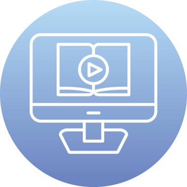 Video dersi için. Web simgesi basit illüstrasyon