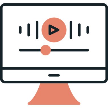 Müzik Video simgesinin vektör illüstrasyonu