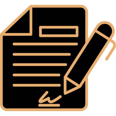 Sözleşme simgesi imzalama, basit vektör illüstrasyonu