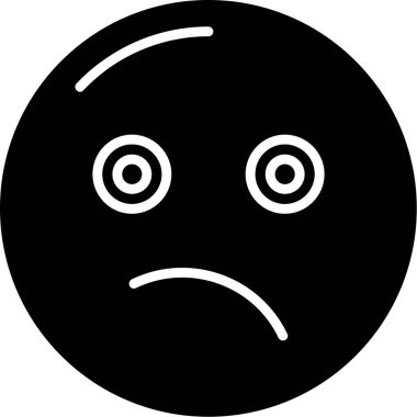 üzgün emoji simgesi, basit tasarım illüstrasyonu 