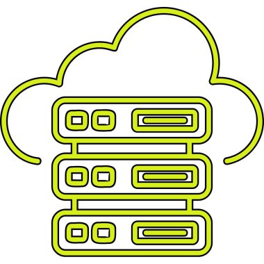 Bulut Sunucusu simgesi, vektör illüstrasyonu basit tasarım