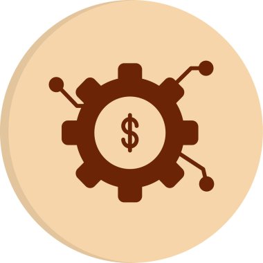 Varlık Yönetimi simgesi. Çarklı dolar sembolü, vektör illüstrasyonu 