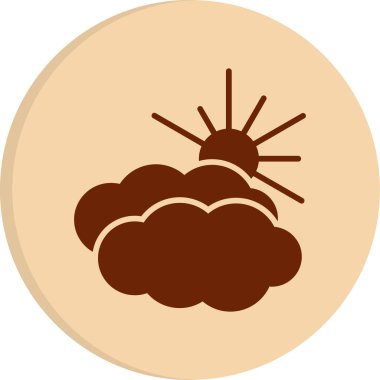 Hava bulutlu. Web simgesi basit illüstrasyon