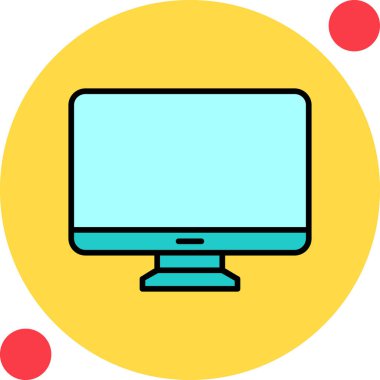 Bilgisayar monitörü. Web simgesi basit illüstrasyon 