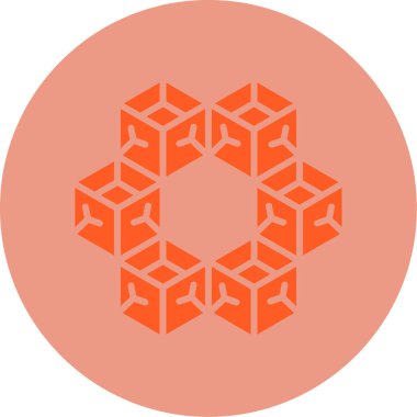 Bir Küp simgesinin vektör illüstrasyonu 