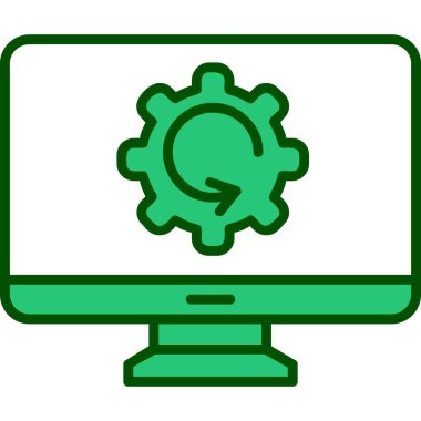 Veri işleme simgesi, vektör illüstrasyonu 