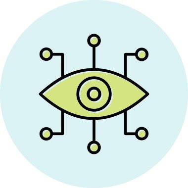 Siber göz. Web simgesi basit illüstrasyon