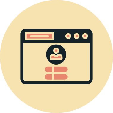 Günlük Kaydı Web simgesi, vektör illüstrasyonu