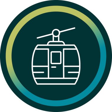 Kablo araba simgesi, vektör illüstrasyonu 