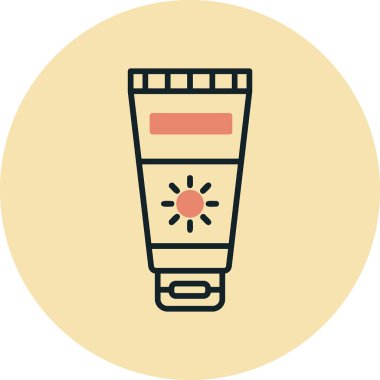 Güneş kremi simge vektör çizim.