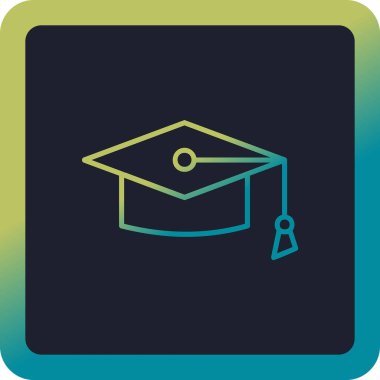 Mortarboard web simgesi basit illüstrasyon