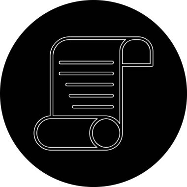 Kağıt parşömen. Web simgesi basit illüstrasyon                