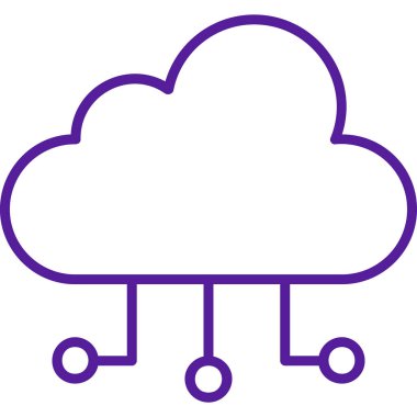 bulut hesaplama ağ simgesi, vektör illüstrasyonu 