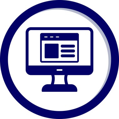 Web sitesi işareti, vektör illüstrasyonlu blog simgesi, bilgisayar ekranı