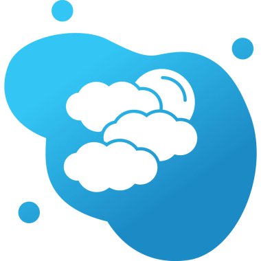 Hava bulutlu. Web simgesi basit illüstrasyon