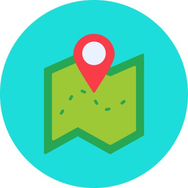 harita simgesinin vektör illüstrasyonu 