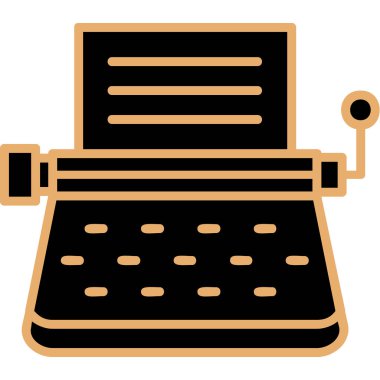 Daktilo. Web simgesi basit illüstrasyon 