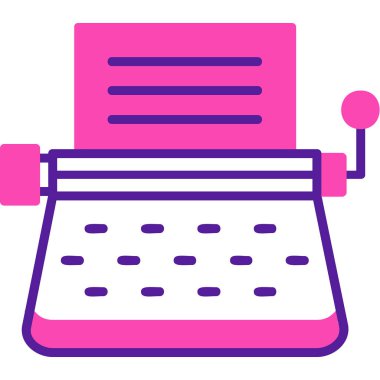 Daktilo. Web simgesi basit illüstrasyon 