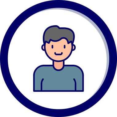 İnsan avatar web simgesi basit illüstrasyon 
