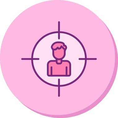 İnsan hedef simgesi, vektör illüstrasyonu basit tasarım