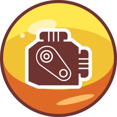 Araba Motoru Web simgesi, vektör illüstrasyonu