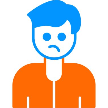 Üzgün adam. Web simgesi basit illüstrasyon