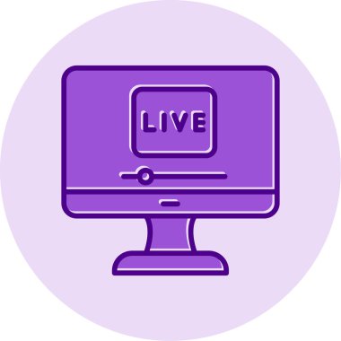 canlı yayın simgesi, vektör illüstrasyonu basit tasarım