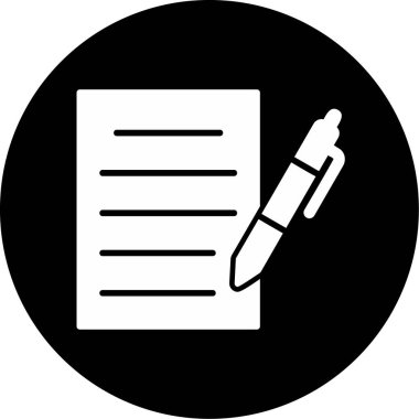 belge ve kalem simgesi düz tasarım