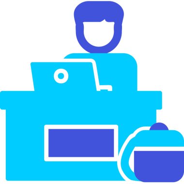 ofis çalışanı simgesi vektör illüstrasyon