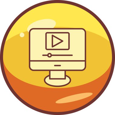 Video oynatıcı ikon vektör illüstrasyonu 