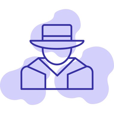 Şapkalı adam. Web simgesi basit illüstrasyon