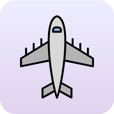 Uçak. Web simgesi basit illüstrasyon 