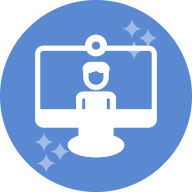 çevrimiçi konferans, illüstrasyon, vektör simgesi