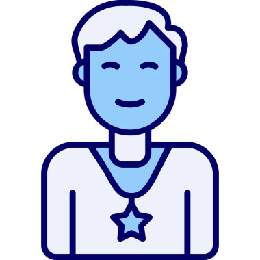 Yıldızlı erkek avatar. Web simgesi basit illüstrasyon 