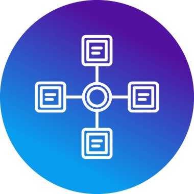 İş diyagramı simgesi. Ağ şeması simgesi. Veritabanı sembolü, vektör illüstrasyonu