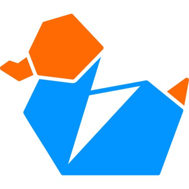 Kağıttan ördek. Web simgesi basit illüstrasyon