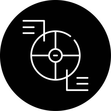 Pasta çizelgesi simgesi, vektör illüstrasyonu 