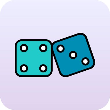 oyun zarları simgesi, vektör illüstrasyonu 