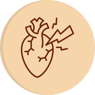 Kalp krizi. Web basit hastalık simgesi