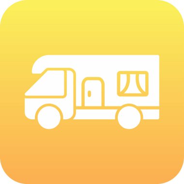 karavan web simgesi vektör illüstrasyonu