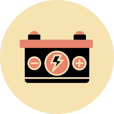 Araba pil simgesi, vektör çizim 