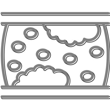 Ateroskleroz. Web simgesi vektör illüstrasyonu