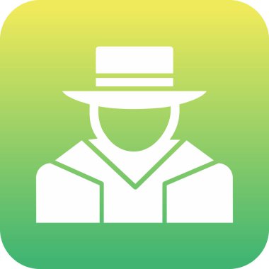 Şapkalı adam. Web simgesi basit illüstrasyon