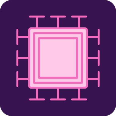  Mikroçip. Web simgesi basit illüstrasyon