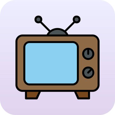 televizyon simgesi, basit vektör illüstrasyonu