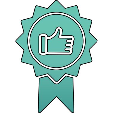 Başparmak Yukarı simgesi ve vektör illüstrasyonuyla En İyi Uygulama Rozeti  