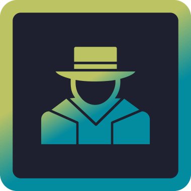 Şapkalı adam. Web simgesi basit illüstrasyon