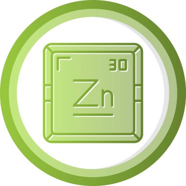 çinko kimyasal element simgesi web illüstrasyonu