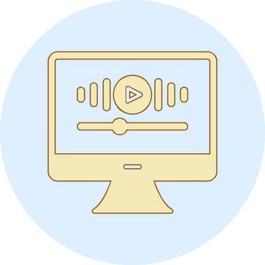 Müzik Video simgesinin vektör illüstrasyonu