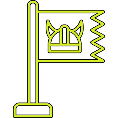 Viking Bayrak Ağı simgesi, vektör illüstrasyonu